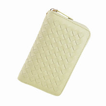 Lady 9 Colors Women Woven Zipper Lether Purse Clutch Organizer Wallet Bag Card Holder Hbags  ILML