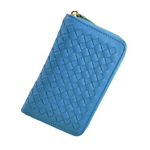 Lady 9 Colors Women Woven Zipper Lether Purse Clutch Organizer Wallet Bag Card Holder Hbags  ILML