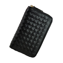 Lady 9 Colors Women Woven Zipper Lether Purse Clutch Organizer Wallet Bag Card Holder Hbags  ILML