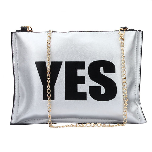 European American PU Leather Letter Pattern Clutch Shoulder Hbag ILML