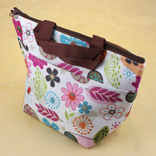Flower Pattern Waterproof Picnic Lunch Tote Travel Zipper Bag  ILML