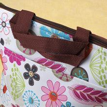 Flower Pattern Waterproof Picnic Lunch Tote Travel Zipper Bag  ILML