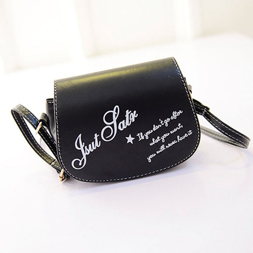 Retro PU Leather Mini Small Adjustable Hasp Shoulder Bag Hbag Letter Solid Packet  ILML