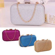 4 Colors Women Clutch Box Evening Party Glitter Chain H Bags Wallet Arrival  ILML