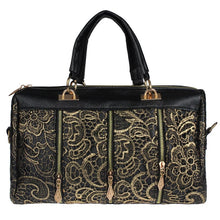 Luxury Women Leather Tote Clutch Shoulder Lace Hbag Gold Silver Color Bag Satchel Bolsa Feminina  ILML