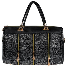 Luxury Women Leather Tote Clutch Shoulder Lace Hbag Gold Silver Color Bag Satchel Bolsa Feminina  ILML