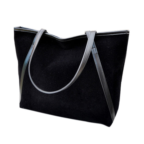 Solid Simple Leather Suede Larger Capacity Women Bag Messenger  ILML