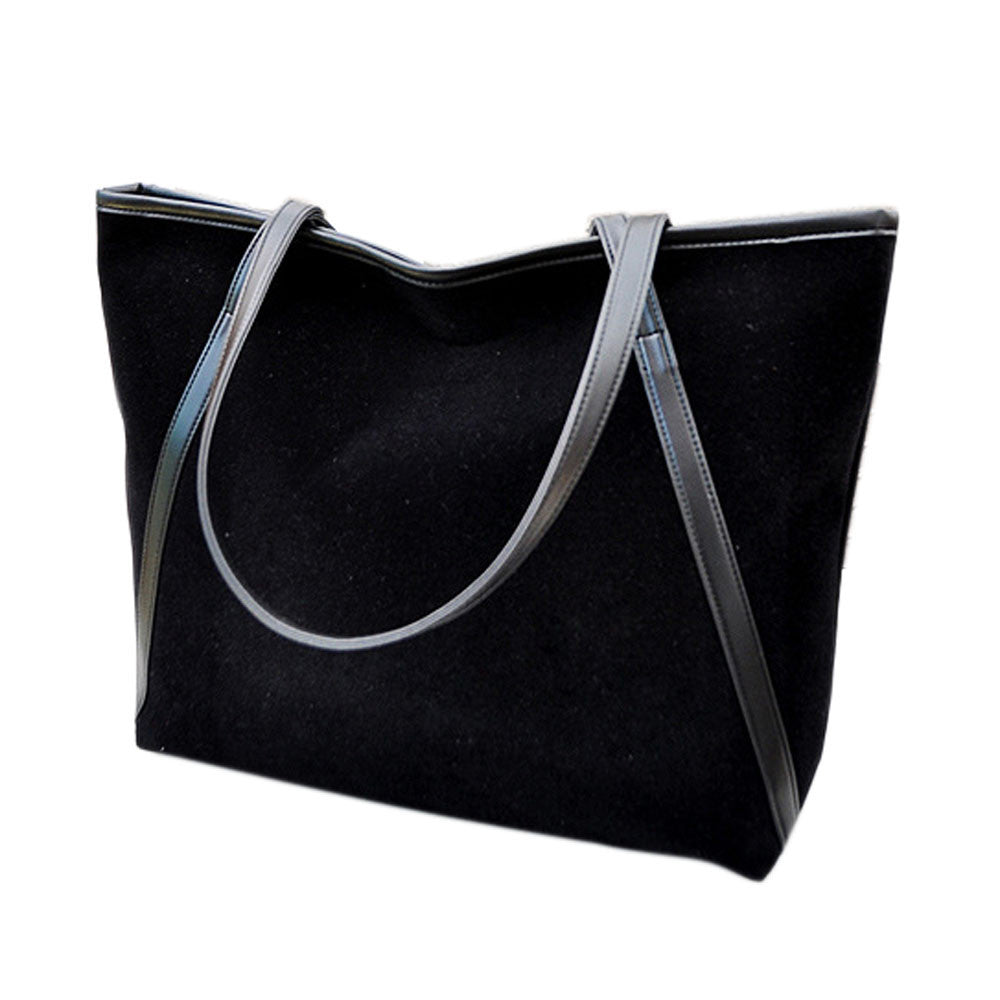 Solid Simple Leather Suede Larger Capacity Women Bag Messenger  ILML
