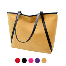 Solid Simple Leather Suede Larger Capacity Women Bag Messenger  ILML