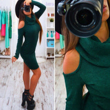 Bow Long Sleeve Straplesidi Women Sexy Club Sheath Bodycon Wool Dress Red Green Elastic Elegant Party Dresses ILML