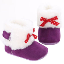 Baby Knitted Faux Fleece Crib Snow Boots Shoes Kids Bowknot Woolen Moccasins Booties Shoes ILML