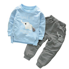 Kids Clothes Baby Boys Girls Cartoon Elephant Cotton Set Children Clothing Sets Child T-ShirtPants Suit ILML
