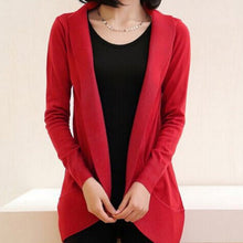 Plus Size Women Long Sleeve Knitted Sweater Casual Solid Scarf Collar Cardigans Sweaters ILML