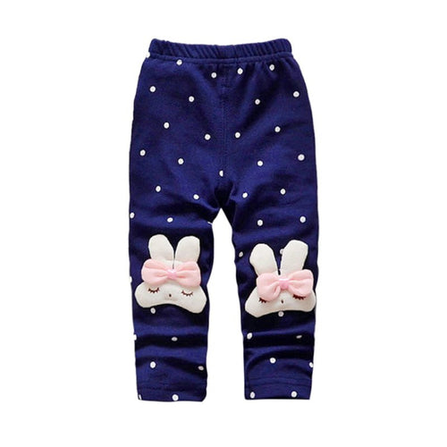 Toddler Baby Girls Kids Skinny Pants Cute Elephant Rabbit Bowknot Print Stretchy Children Warm Leggings ILML