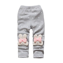 Toddler Baby Girls Kids Skinny Pants Cute Elephant Rabbit Bowknot Print Stretchy Children Warm Leggings ILML