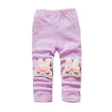 Toddler Baby Girls Kids Skinny Pants Cute Elephant Rabbit Bowknot Print Stretchy Children Warm Leggings ILML