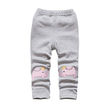 Toddler Baby Girls Kids Skinny Pants Cute Elephant Rabbit Bowknot Print Stretchy Children Warm Leggings ILML
