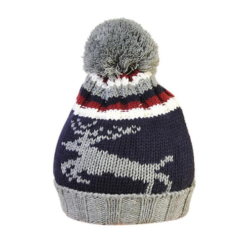 Beautiful VersatileWomen Deer Crochet Wool Ball Hat Wool Knit Beanie Warm Cap ILML