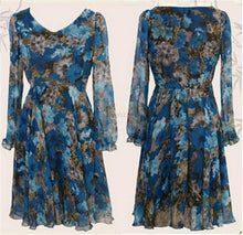 Bohemian Womens V-neck Chiffon Pleated Floral Gown Prom Chiffon Dresses Y4 ILML
