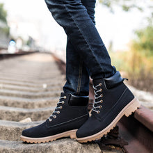 Army Green Men Ankle Boots Warm Nubuck leather ankle snow Martin Boots for Men Shoes ILML