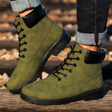 Army Green Men Ankle Boots Warm Nubuck leather ankle snow Martin Boots for Men Shoes ILML