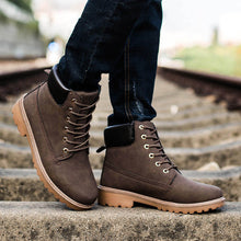 Army Green Men Ankle Boots Warm Nubuck leather ankle snow Martin Boots for Men Shoes ILML