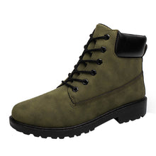 Army Green Men Ankle Boots Warm Nubuck leather ankle snow Martin Boots for Men Shoes ILML