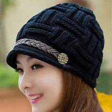 Cute Soft Women Flower Cap Knitting Beanie Cap Warm Beret Hat ILML