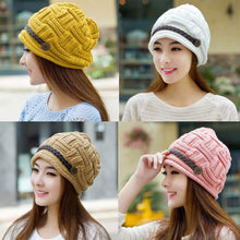Cute Soft Women Flower Cap Knitting Beanie Cap Warm Beret Hat ILML