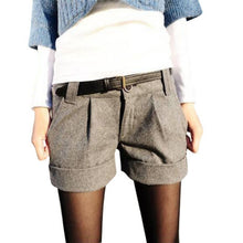 Shorts Femininos Solid Slim Casual Woolen Plus Size Warm Women Shorts ILML