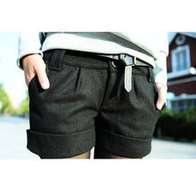Shorts Femininos Solid Slim Casual Woolen Plus Size Warm Women Shorts ILML