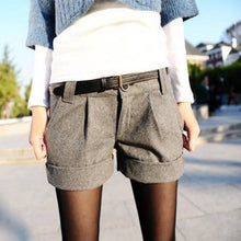 Shorts Femininos Solid Slim Casual Woolen Plus Size Warm Women Shorts ILML