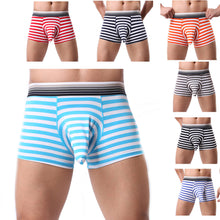 striped printing Sexy Mens Underwear Shorts Pouch Breathe Soft Underpants ILML