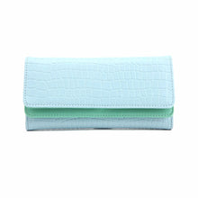 Gofoward Women Long Crocodile Double Flip Fold Wallet Purse ILML