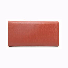Gofoward Women Long Crocodile Double Flip Fold Wallet Purse ILML
