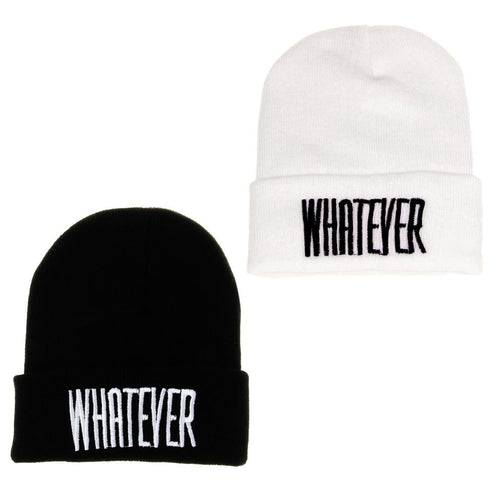 popular Black Whatever Beanie Hat Snapback Men Women Cap ILML