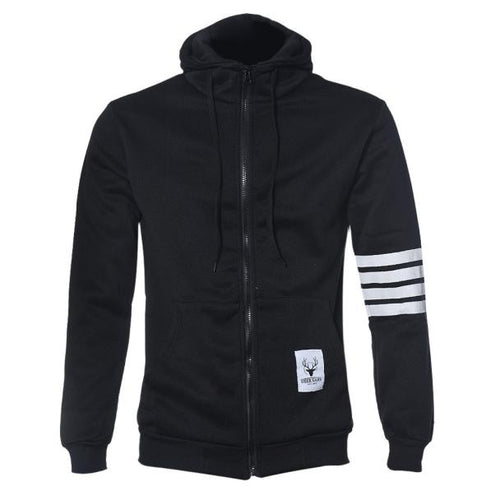 Hoodies Men Warm Hoodies Casual Zipper Hooded Sweatshirts Suit Hoody Jacket Black White  ILML