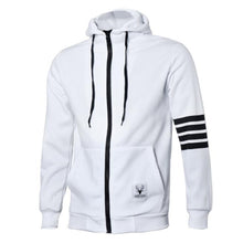 Hoodies Men Warm Hoodies Casual Zipper Hooded Sweatshirts Suit Hoody Jacket Black White  ILML