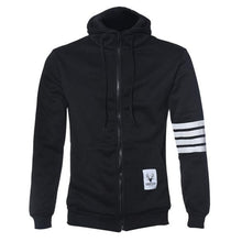 Hoodies Men Warm Hoodies Casual Zipper Hooded Sweatshirts Suit Hoody Jacket Black White  ILML
