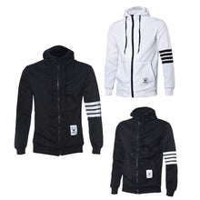 Hoodies Men Warm Hoodies Casual Zipper Hooded Sweatshirts Suit Hoody Jacket Black White  ILML