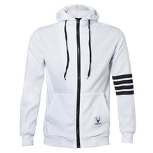 Hoodies Men Warm Hoodies Casual Zipper Hooded Sweatshirts Suit Hoody Jacket Black White  ILML