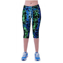 High Waist Pants Printed Stretch Cropped Leggings Multicolor ILML