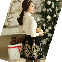 Floral Printing Skirt Organza Mesh Glitter Embroidery Skirt ILML