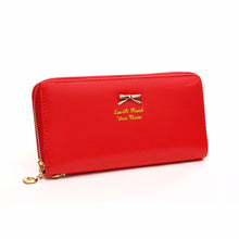 Korean Women Long Walletes Hbag Bowknot Leather Zipper Coin Purse Lady Wearable Clutch Wallet bag ILML