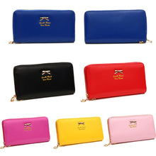 Korean Women Long Walletes Hbag Bowknot Leather Zipper Coin Purse Lady Wearable Clutch Wallet bag ILML