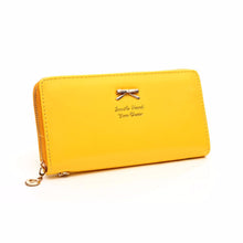 Korean Women Long Walletes Hbag Bowknot Leather Zipper Coin Purse Lady Wearable Clutch Wallet bag ILML