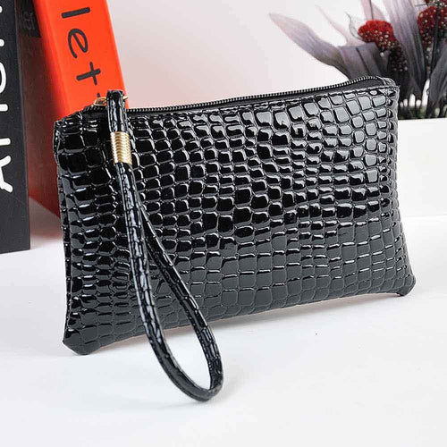 Women Bag Crocodile PU Leather Clutch Hbag Coin Wallet Purse Bag  ILML