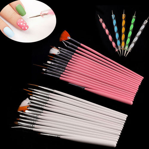 20PCS Nail Art Design Dotting Painting Drawing Polish Brush Pen Tools Free Shopping Goforward ILML