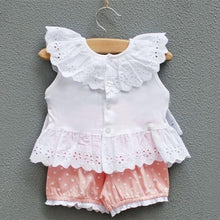 Sweet Baby Kids Girls 2pcss Outfit Clothes Ruffled T-shirt Tops  Dot Pants Suit Clothing Sets ILML