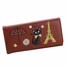 luxury Women Girl Cat Tower Coin pu leather office tote bags Purse Wallet Card Holders Wallets ILML